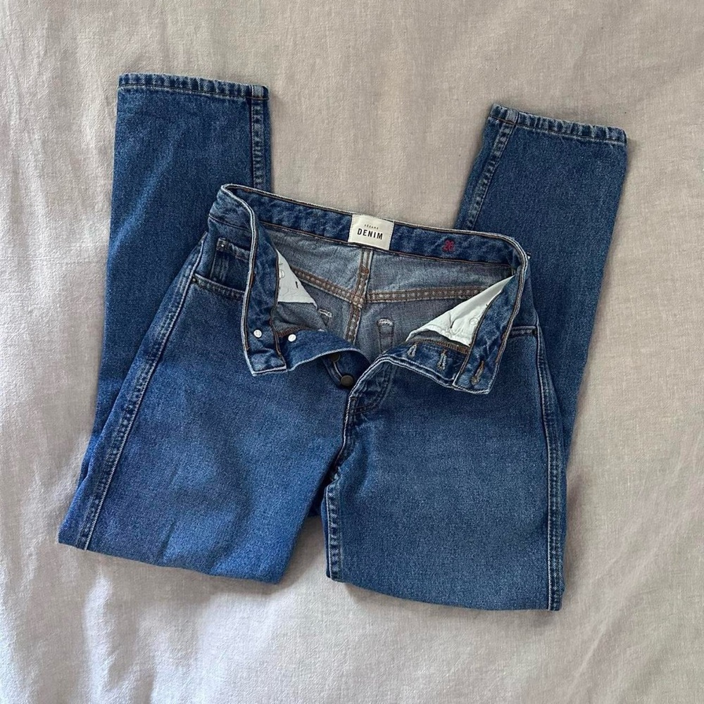 Dark Blue High-Rise Denim Jeans